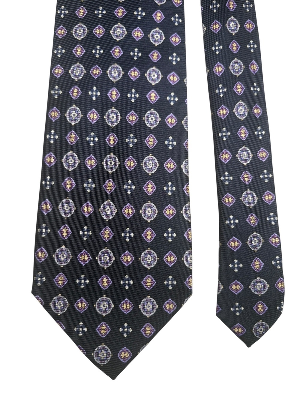 Enro 100% Silk Navy Purple Medallion Men's Designer Tie